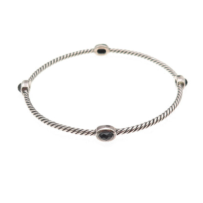 David Yurman 925 Sterling Vintage Real Spinel Cable Classics Bangle Bracelet 8"