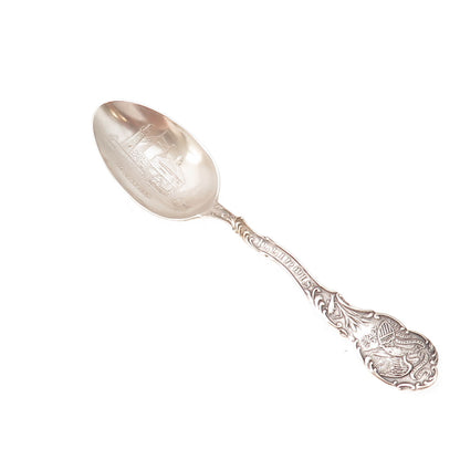 Shepard 925 Sterling Silver Antique Art Deco Fort Dearborn Illinois Coffee Spoon