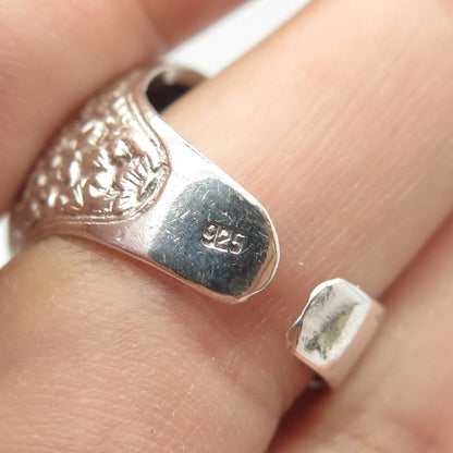 925 Sterling Silver Vintage Lion Adjustable Ring Size 7.75
