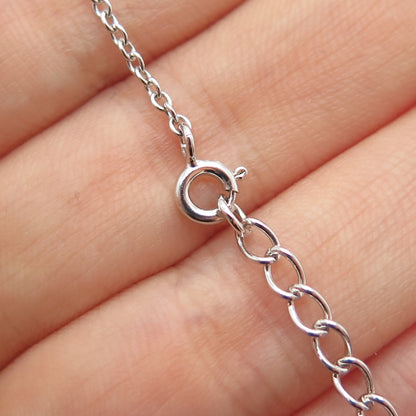 925 Sterling Silver Angel Cable Chain Necklace 16-18"