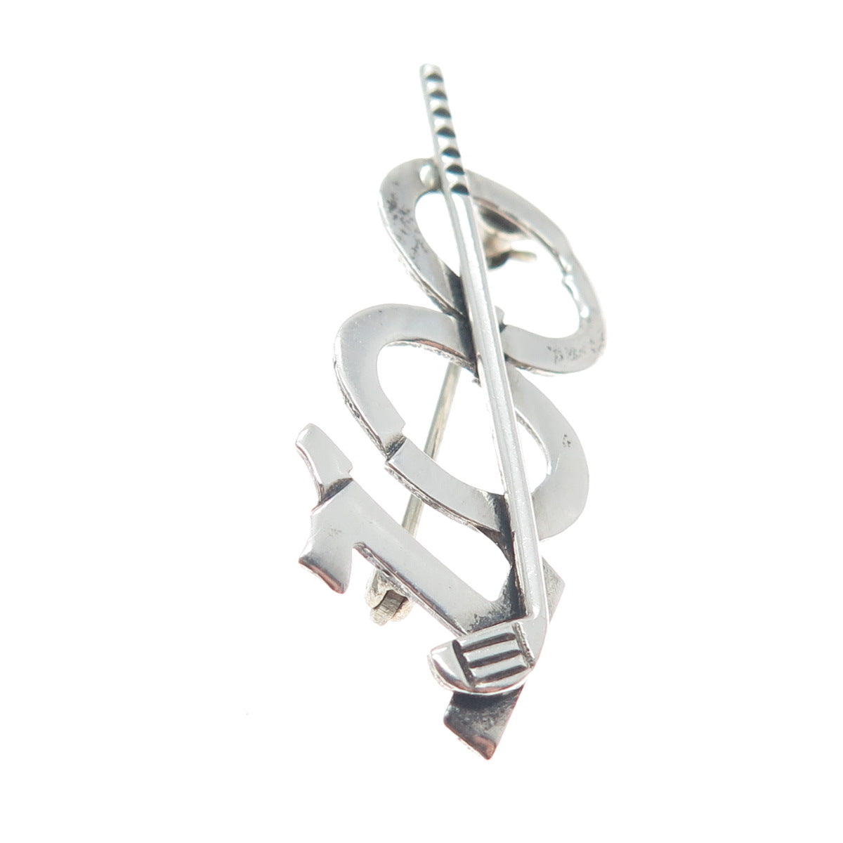 LEONORE DOSKOW 925 Sterling Silver Vintage Broke 100 Golf Pin Brooch