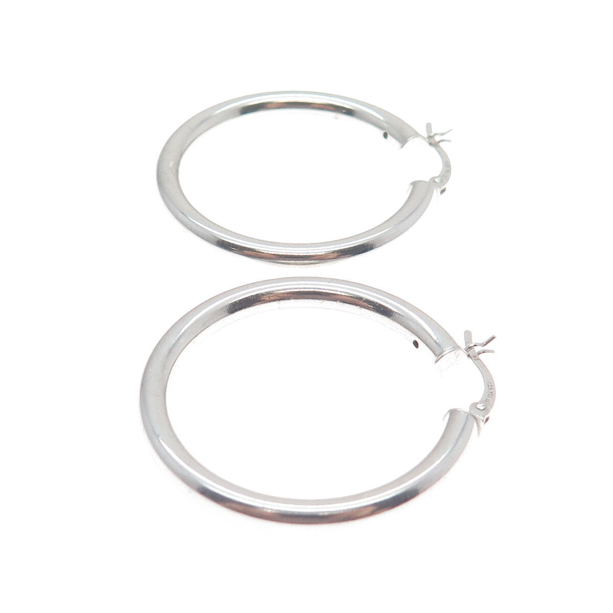 925 Sterling Silver Tube Hoop Earrings