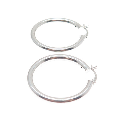 925 Sterling Silver Tube Hoop Earrings
