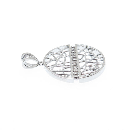 925 Sterling Silver Modernist Beaded Charm Pendant
