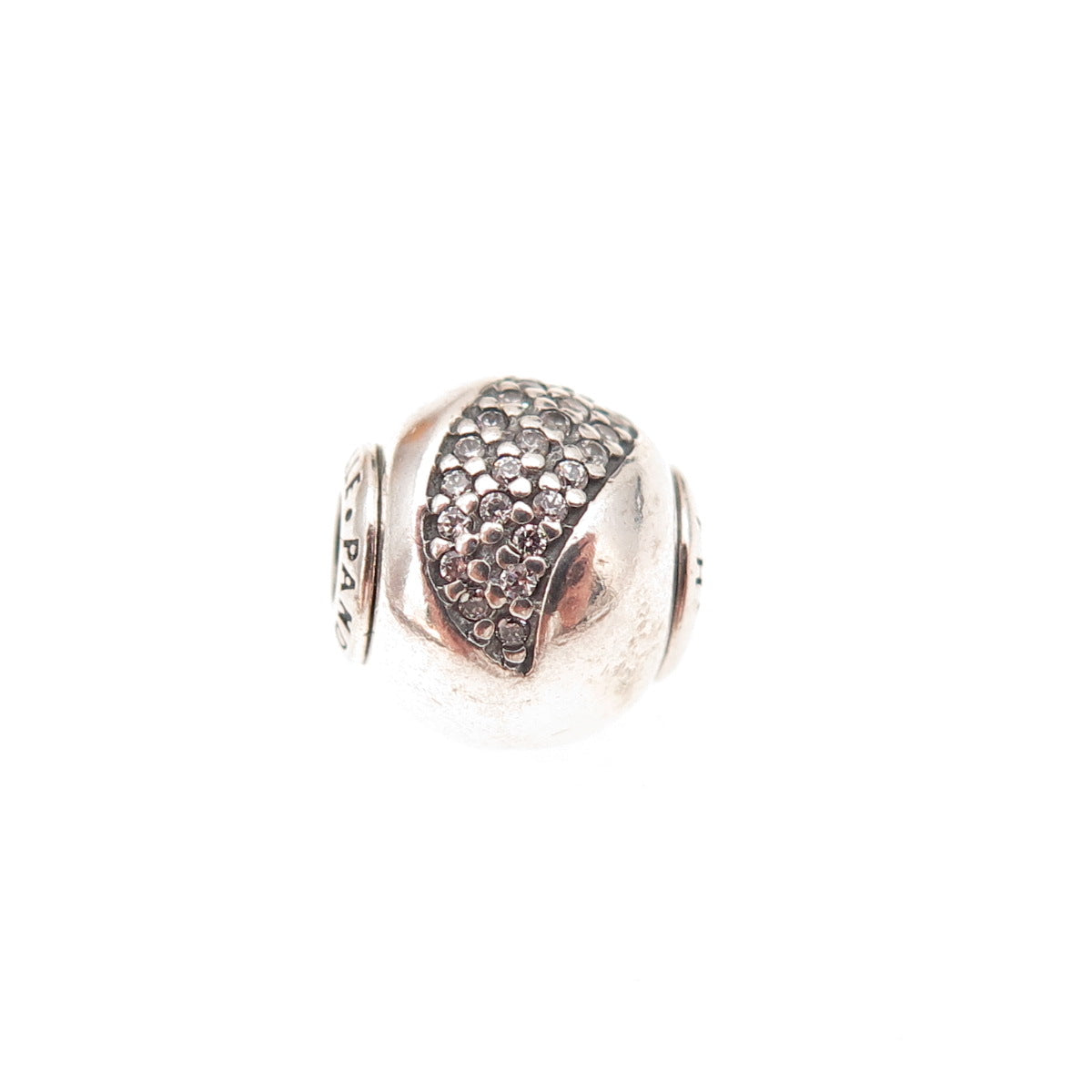 Pandora 925 Sterling Silver C Z Essence Happiness Slide Bead Charm