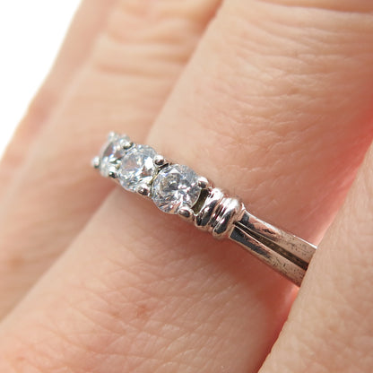 925 Sterling Silver Round-Cut C Z Promise Ring Size 8.25