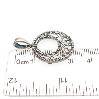 JCM Jacmel Mauritius 925 Sterling Silver Vintage Crescent Circle Charm Pendant