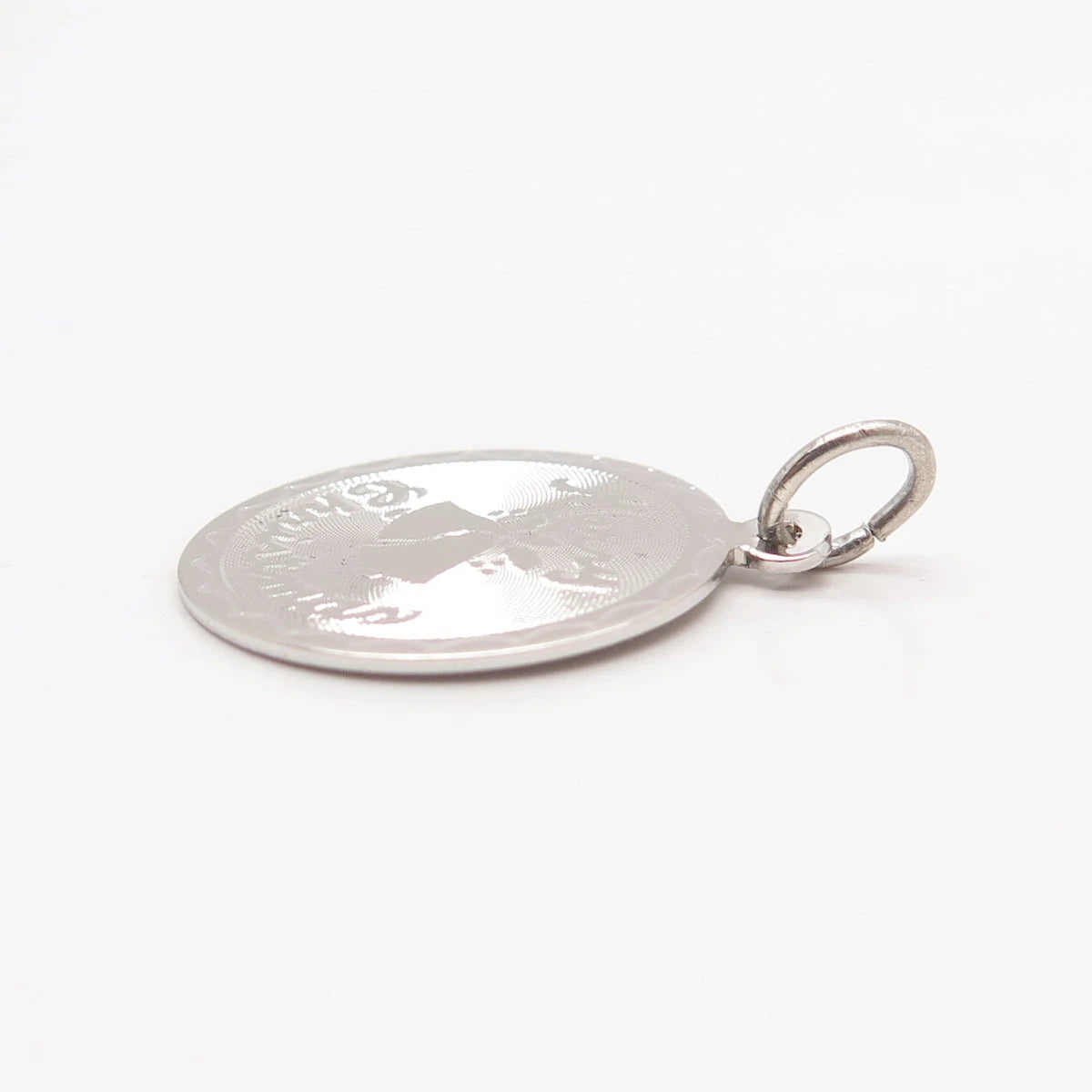 925 Sterling Silver Vintage "Merry Christmas" Round Pendant