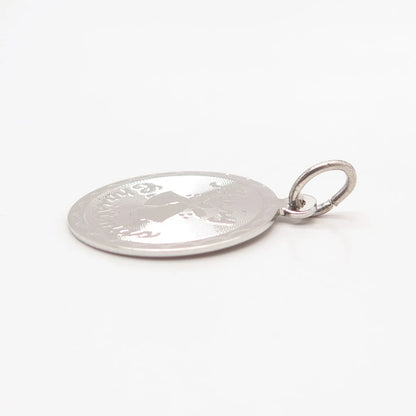 925 Sterling Silver Vintage "Merry Christmas" Round Pendant