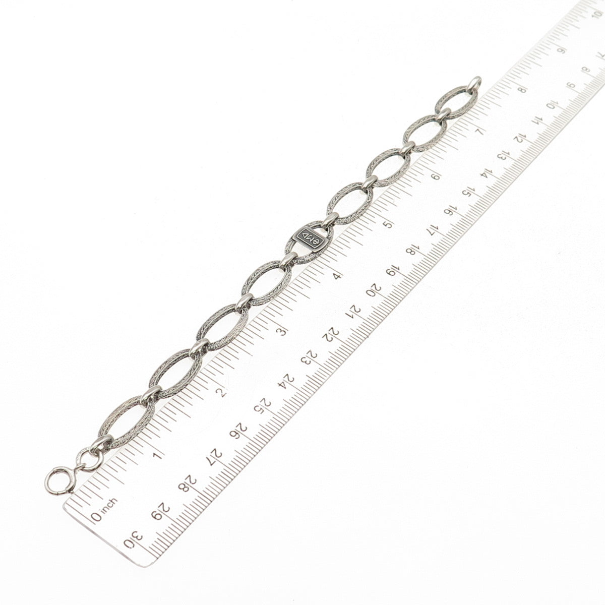 925 Sterling Silver Antique Art Deco Delta Epsilon Phi Sorority Bracelet 7.25"