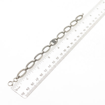 925 Sterling Silver Antique Art Deco Delta Epsilon Phi Sorority Bracelet 7.25"