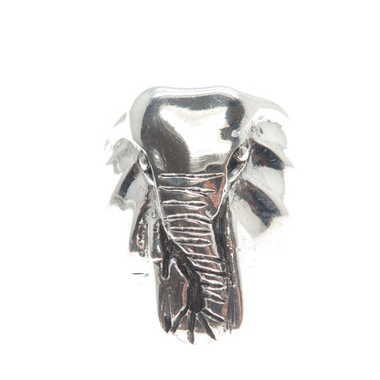 925 Sterling Silver Vintage Elephant's Head Statement Ring Size 9.25