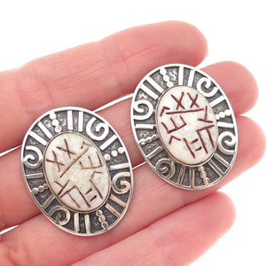 ZEALANDIA 925 Sterling Silver Vintage Minoan Crete Oxidized Earrings