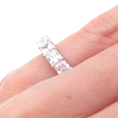 Colleen Lopez 925 Sterling Silver Princess-Cut C Z Ring Size 4.25