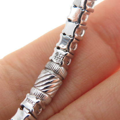 925 Sterling Silver Round-Cut C Z Tennis Link Bangle Bracelet 7.75"