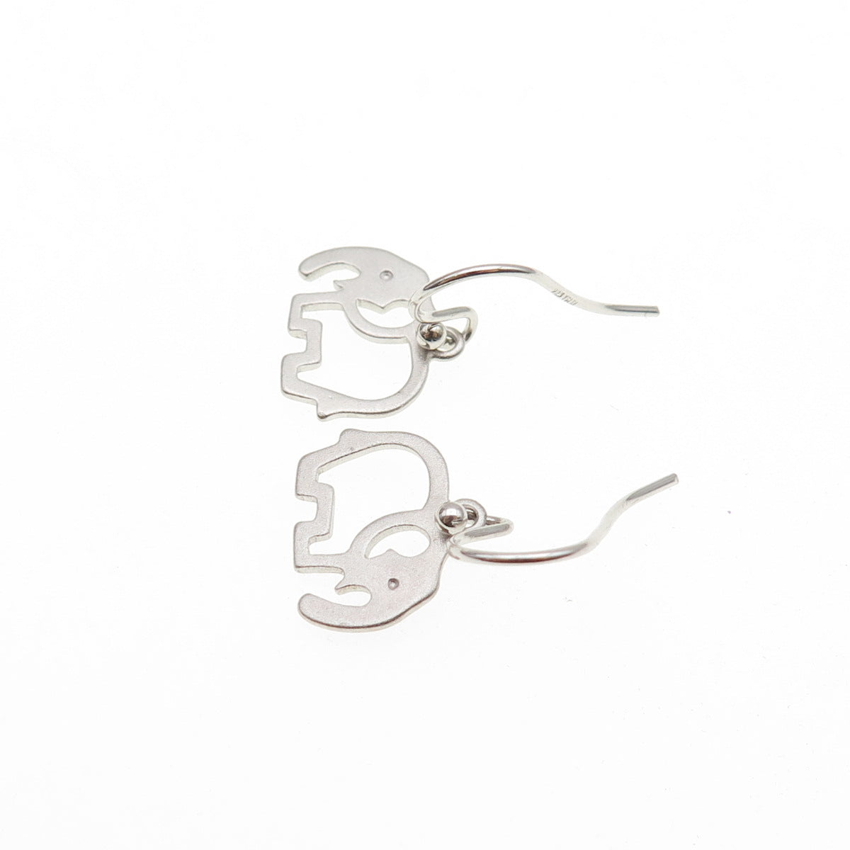 925 Sterling Silver Elephant Dangle Earrings