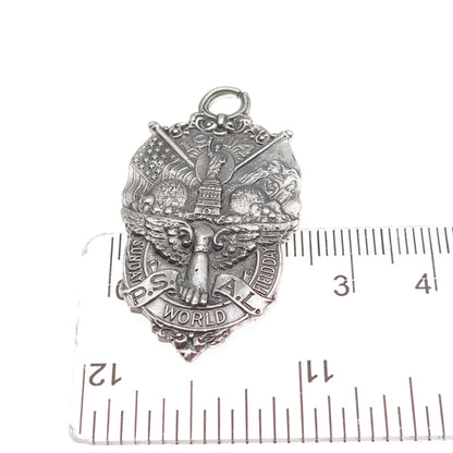 Dieges & Clust 925 Sterling Silver Antique 1914 Sunday World NYC Charm Pendant