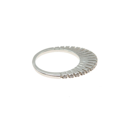 925 Sterling Silver Round-Cut C Z Stackable Eternity Ring Size 5