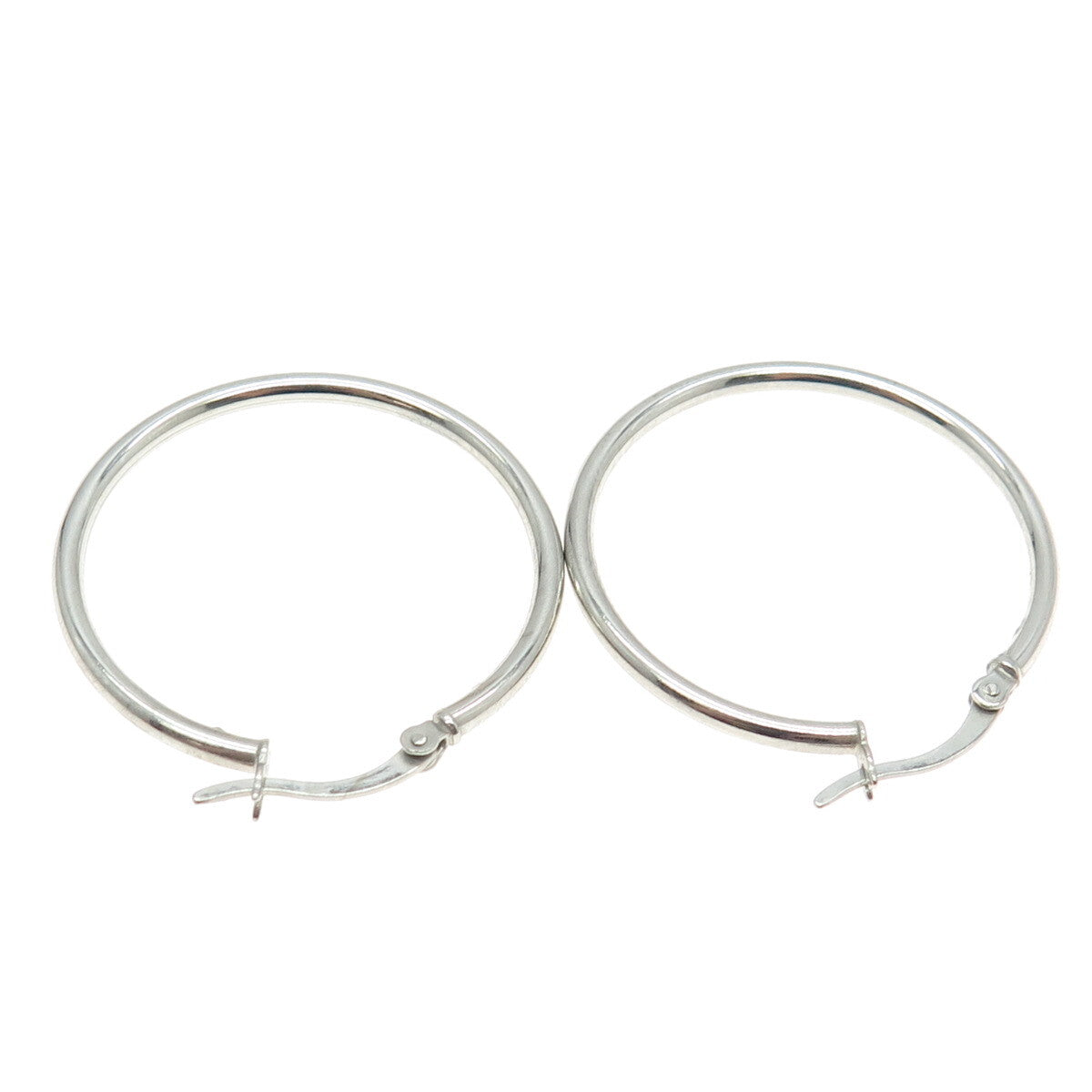 925 Sterling Silver Tube Hoop Earrings