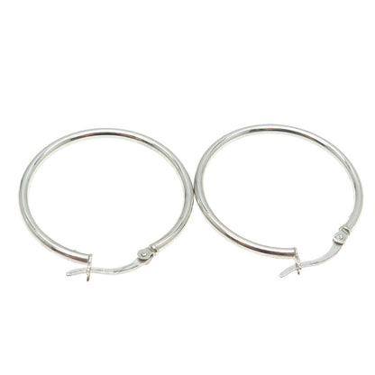 925 Sterling Silver Tube Hoop Earrings