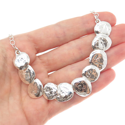 SILPADA 925 Sterling Silver Vintage Modernist Hammered Disc Chain Necklace 18"