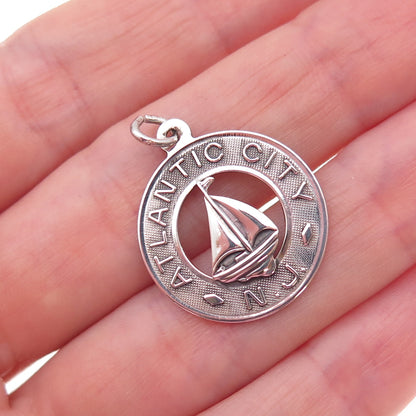 Danecraft 925 Sterling Silver Vintage Atlantic City NJ Sailboat Charm Pendant