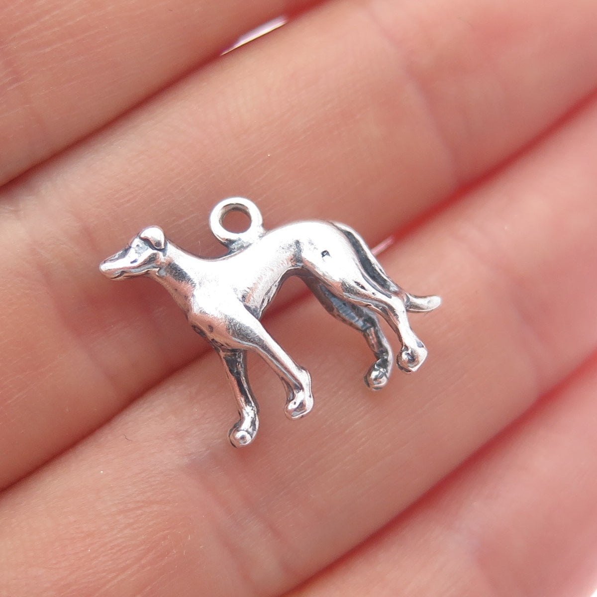 SHUBE 925 Sterling Silver Vintage Dog Minimalist Charm Pendant