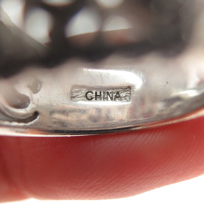925 Sterling Silver Round-Cut C Z Ornate Ring Size 7.25