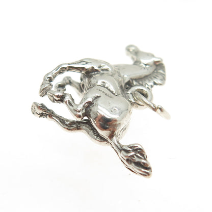 SUN WEST 925 Sterling Silver Vintage Frisky Horse 3D Pendant