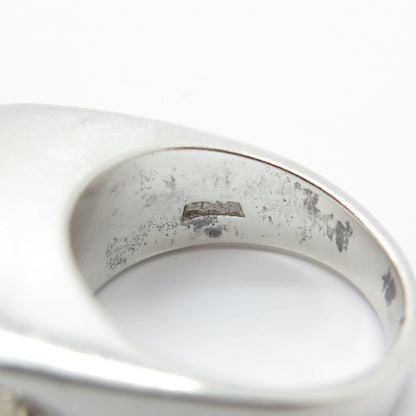 925 Sterling Silver Vintage Mexico C Z Bar Ring Size 4.75