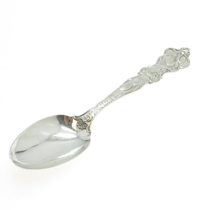WALLACE 925 Sterling Silver Antique Art Deco January Aquarius Dessert Spoon