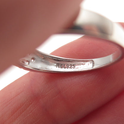 925 Sterling Silver Round-Cut C Z Band Ring Size 9.25