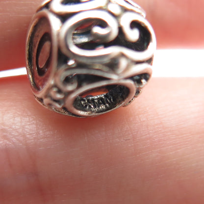 CHAMILIA 925 Sterling Silver Letter O Initial Ornate Bead Charm