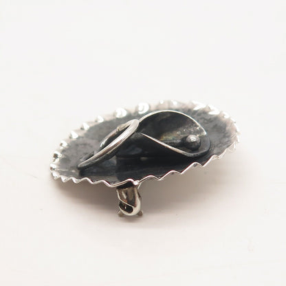925 Sterling Silver Vintage Lily Floral Pin Brooch