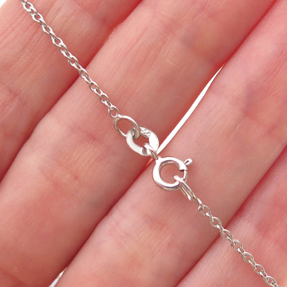Chuck Clemency 925 Sterling Silver Real Tanzanite Cable Chain Necklace 18"