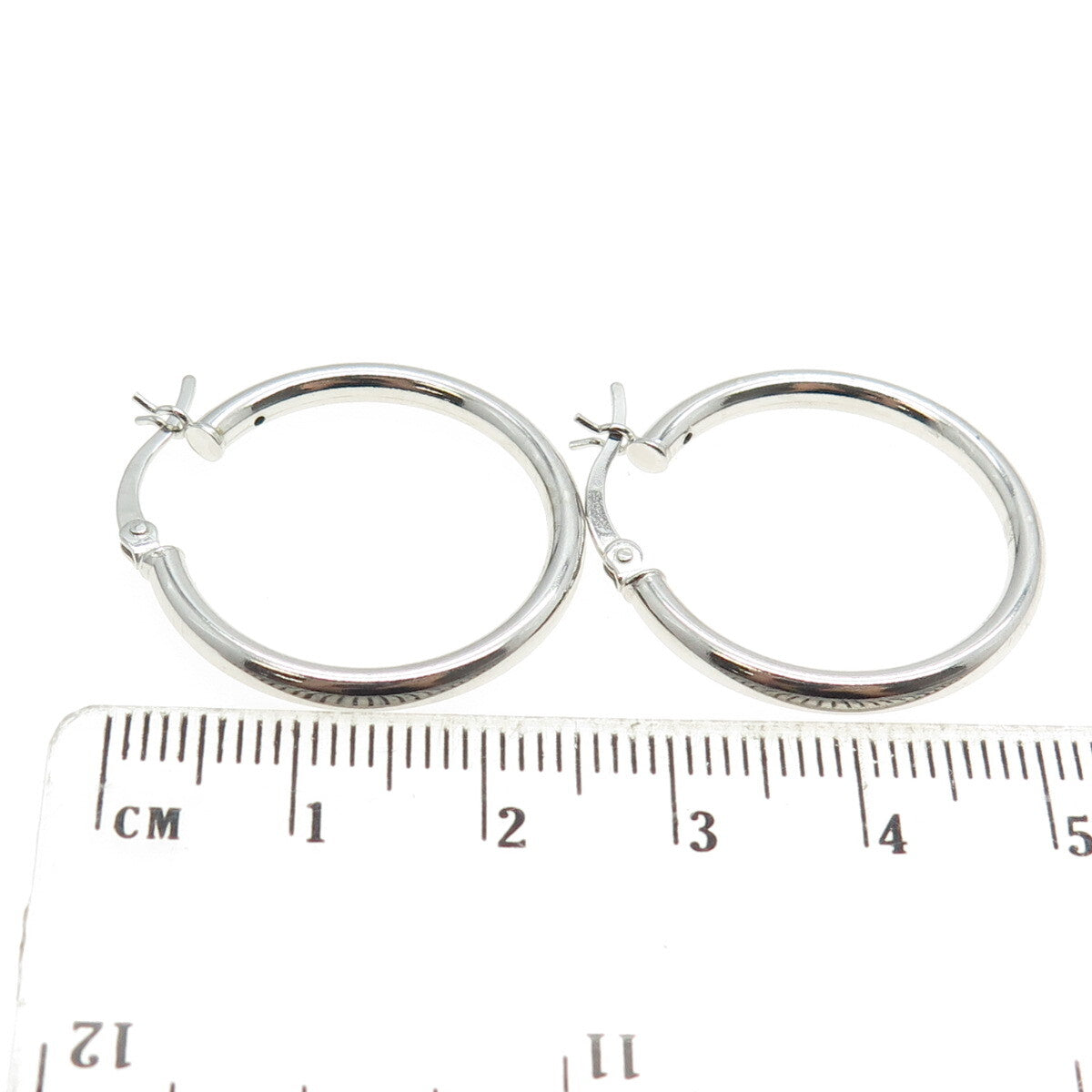925 Sterling Silver Tube Hoop Earrings