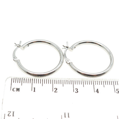 925 Sterling Silver Tube Hoop Earrings