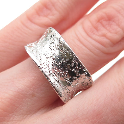 Sezgin 925 Sterling Silver Textured Modernist Ring Size 6.25