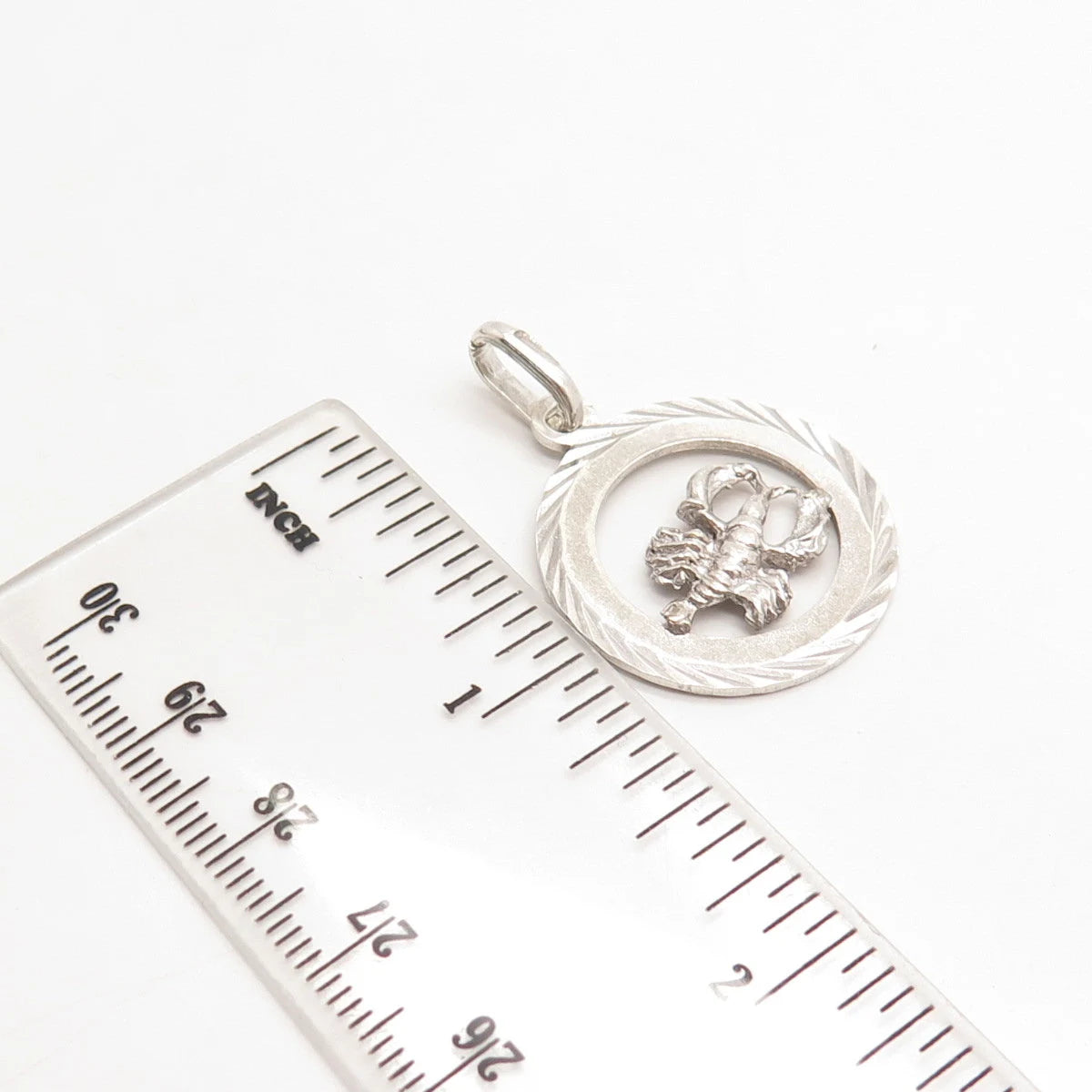 925 Sterling Silver Vintage Cancer Zodiac Sign Pendant