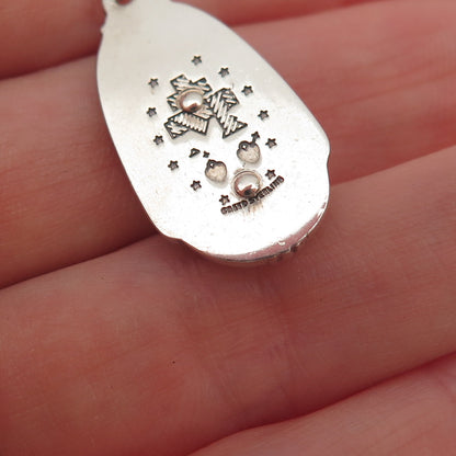 Creed 925 Sterling Silver Vintage St. Mary Miraculous Oxidized Charm Pendant