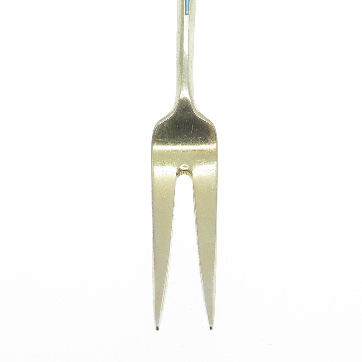 DAVID ANDERSEN 925S Sterling Silver Gold Plated Vintage Norway Enamel Lemon Fork