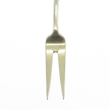 DAVID ANDERSEN 925S Sterling Silver Gold Plated Vintage Norway Enamel Lemon Fork