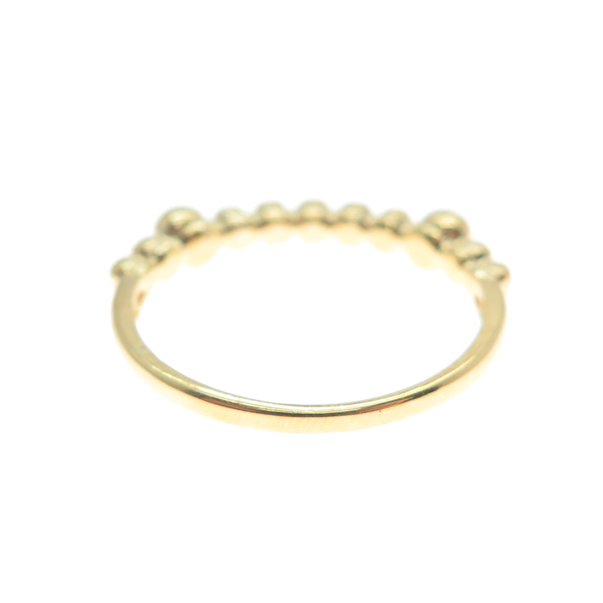 SMK 925 Sterling Silver Gold Plated Beaded Ring Size 7.25