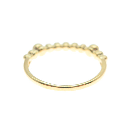 SMK 925 Sterling Silver Gold Plated Beaded Ring Size 7.25