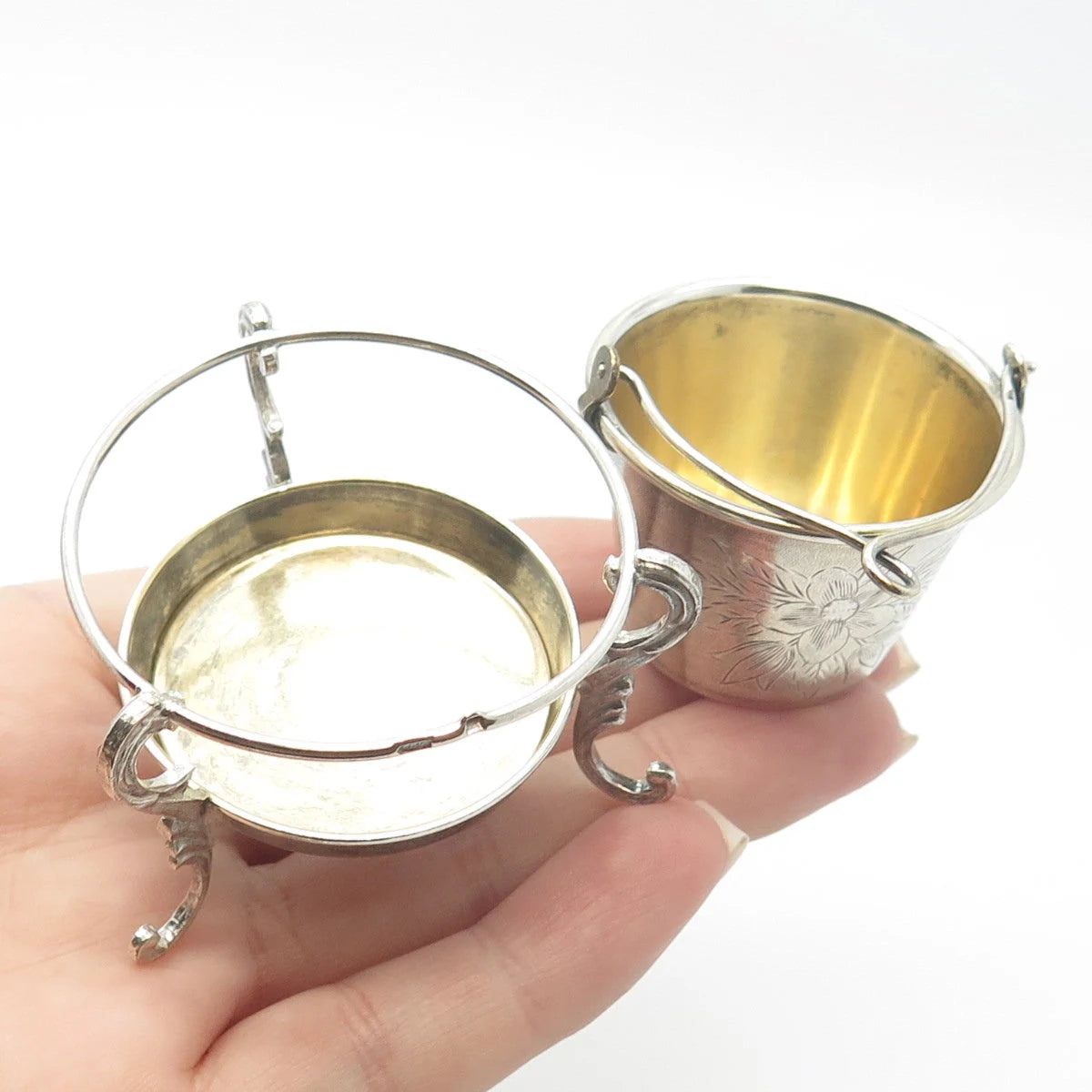 875 Silver Antique Bucket Tea Infuser