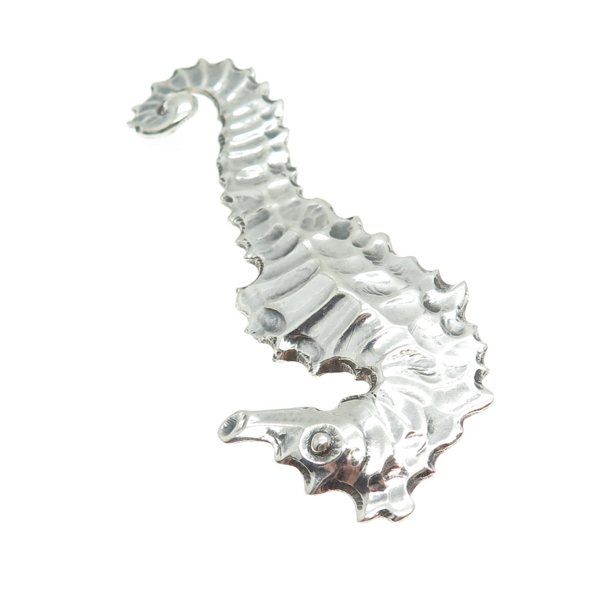 925 Sterling Silver Vintage Seahorse Modernist Pin Brooch