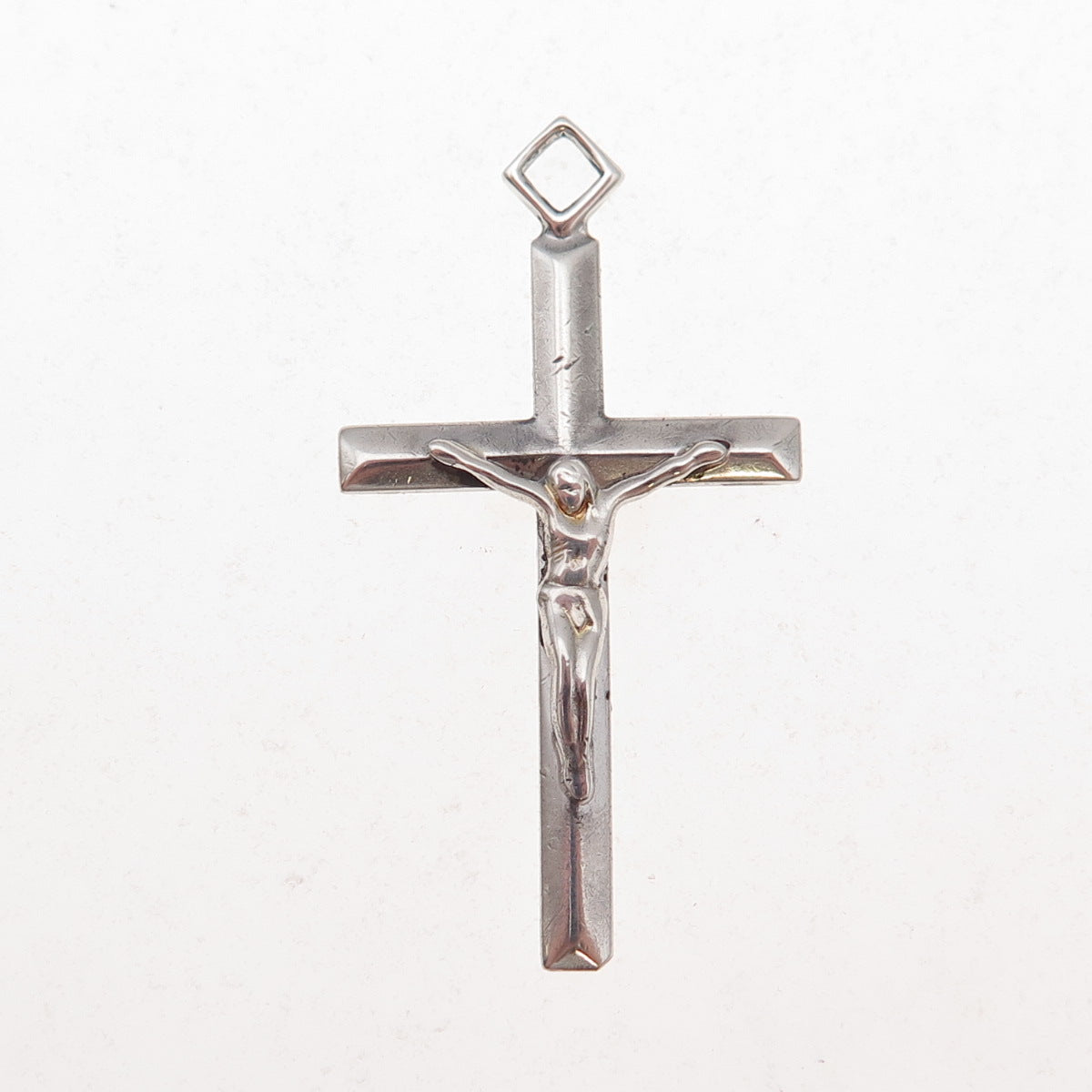Tru-Kay 925 Sterling Silver Vintage Crucifix Cross Charm Pendant