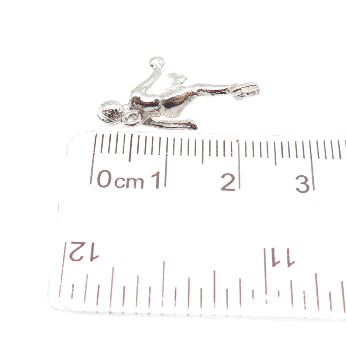 925 Sterling Silver Vintage Female Bowler 3D Mini Charm Pendant