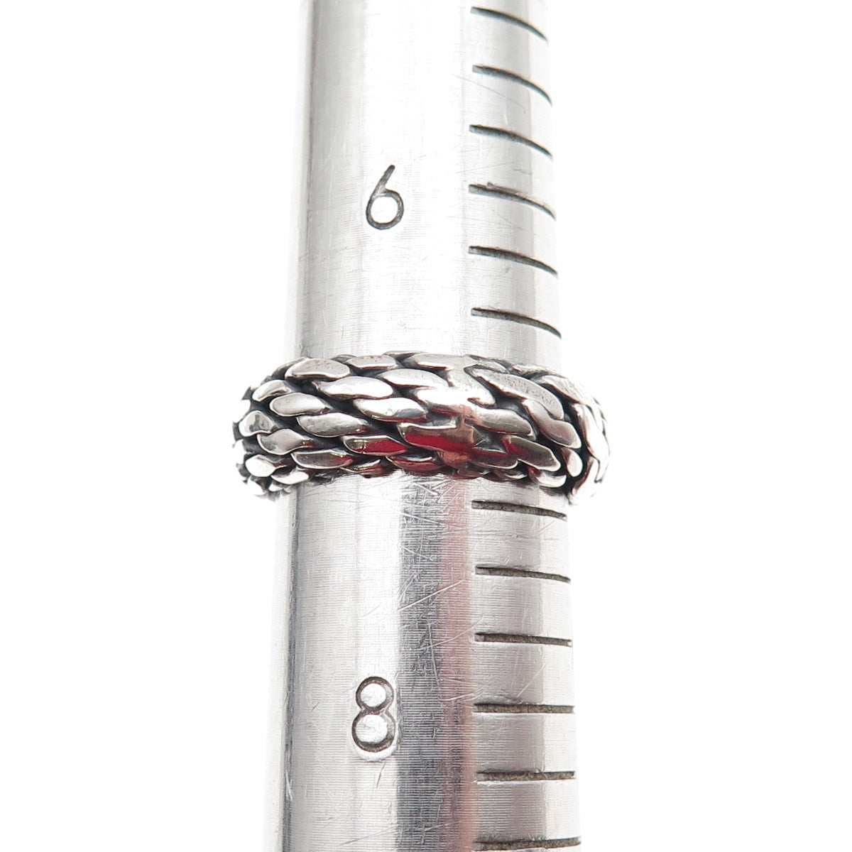 925 Sterling Silver Vintage Braided Oxidized Band Ring Size 7.25