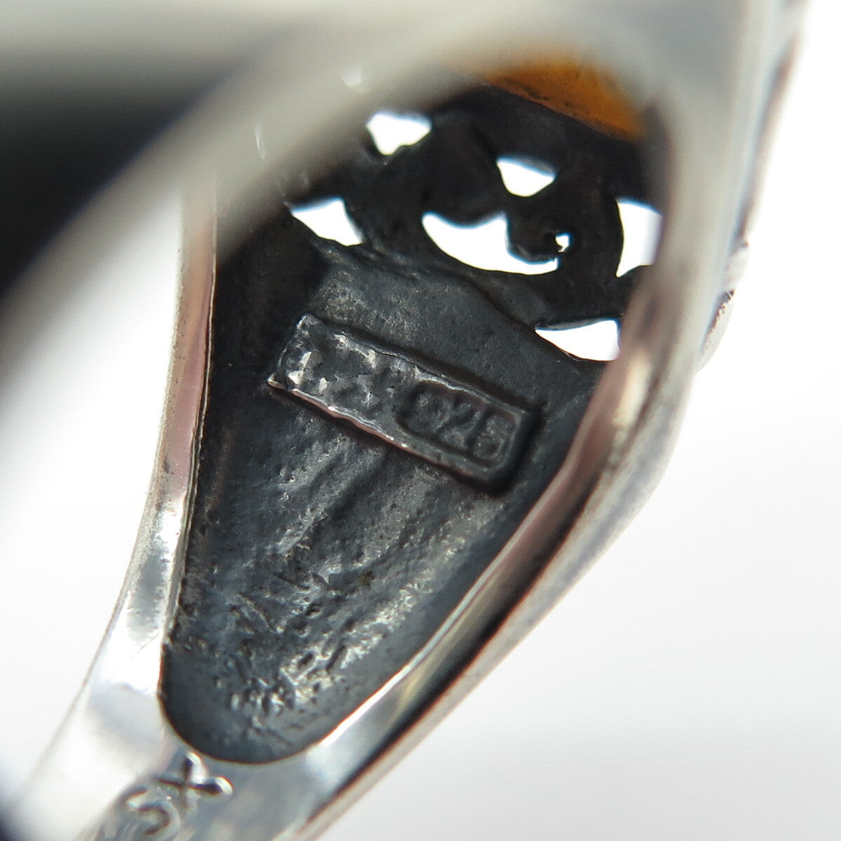 925 Sterling Silver Vintage Real Tiger Eye Gemstone Swirl Ring Size 6.75